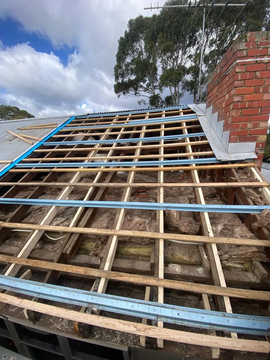 Pitched tiled roof on a Melbourne home