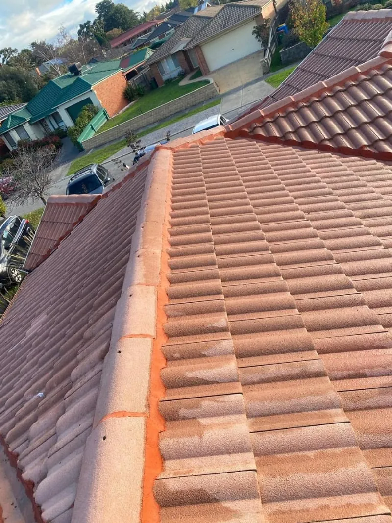 Restored tiled roof on a Melbourne home after repairs